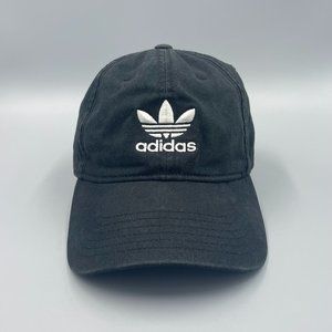 Adidas Originals Trefoil Black Strapback Hat Adjustable Cotton Baseball Dad Cap